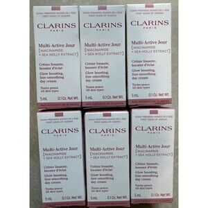6x Clarins Multi-Active Jour Line-Smoothing Day Cream .1 oz 5ml each